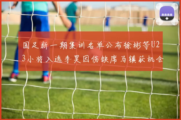 国足新一期集训名单公布徐彬等U23小将入选李昊因伤缺席马镇获机会